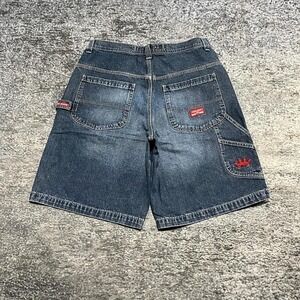 VTG JNCO Jeans Shorts Carpenter Mens 34‎ Blue Baggy Crown Grunge Skater Y2K